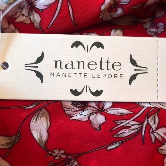 NWT Nanette Lepore Chiffon Midi Pleated Dress Sz 12 Ruby Red New Endless Summer - Picture 5 of 8